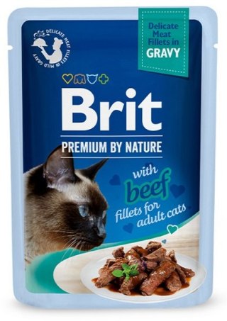 Brit Premium Cat Fillets with Beef sos saszetka 85g