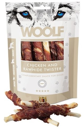 Woolf Chicken & Rawhide Twister 100g