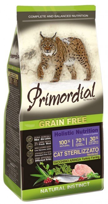 PROMOCJA 400g + 400g Primordial Cat Sterilized Turkey & Herring [termin ważności: 12.09.2025]