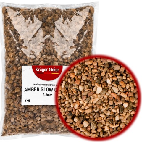 Kruger Meier Amber Glow Quartz 2-5 mm - Żwirek do akwarium 2kg Kruger Meier Amber Glow Quartz 2-5 mm - Żwirek do akwarium 2kg