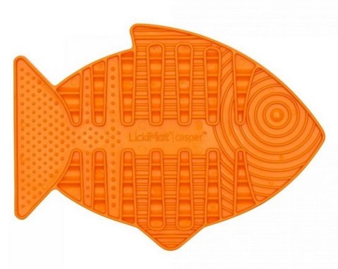 LickiMat Classic Casper Rybka paski miękka pomarańczowa LickiMat Classic Casper Rybka paski miękka pomarańczowa