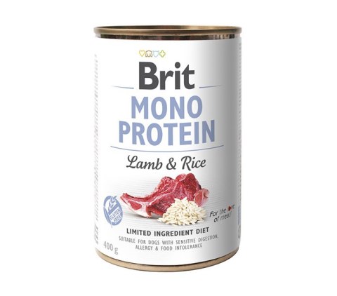 BRIT MONO PROTEIN LAMB & RICE puszka dla psa z jagnięciną i ryżem 400g