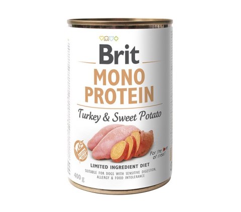 BRIT MONO PROTEIN TURKEY & SWEET POTATO puszka dla psa z indykiem i ziemniakiem 400g