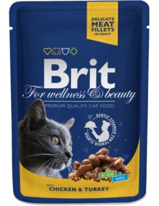 BRIT POUCHES CHICKEN & TURKEY saszetka dla kotów z kurczakiem i indykiem 100g