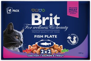 BRIT POUCHES FISH PLATE 4x100g