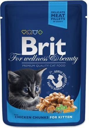 BRIT POUCHES KITTEN CHICKEN & CHUNKS saszetka dla kociaków z kurczakiem 100g