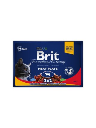 BRIT POUCHES MEAT PLATE 4x100g