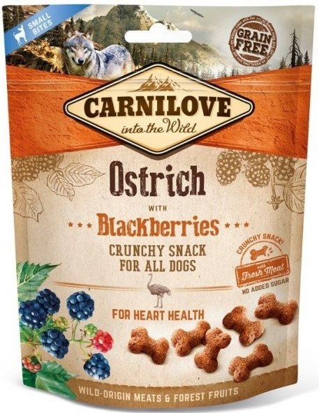 CARNILOVE Crunchy Snack Heart Health Ostrich & Blackberries 200g