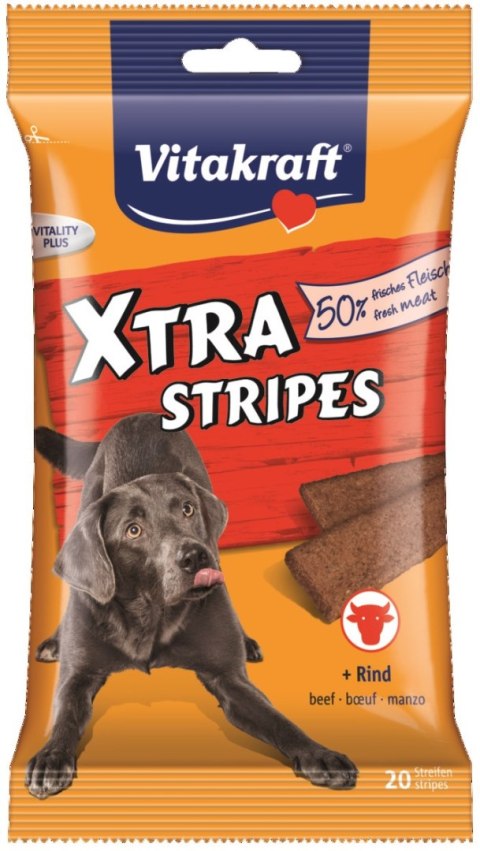 VITAKRAFT XTRA STRIPES wołowina 200g przysm d/psa