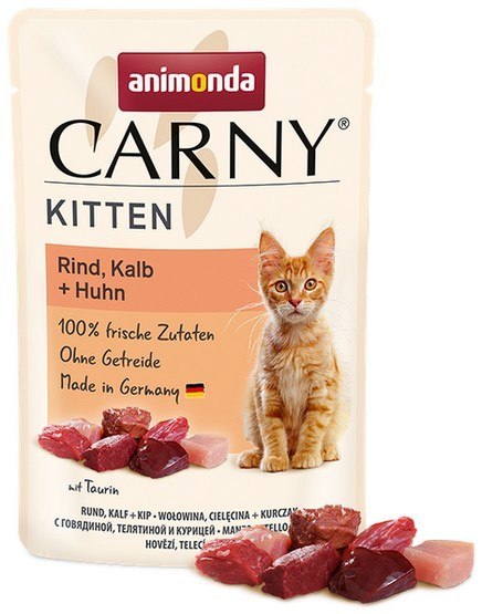 ANIMONDA Carny Kitten saszetka z wołowiną, cielęciną i kurczakiem 85g