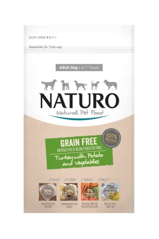 NATURO GRAIN FREE SUCHA ADULT - indyk z ziemniakami i warzywami 2 kg