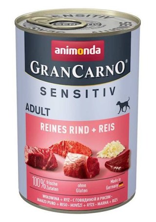 ANIMONDA GranCarno Sensitive Adult puszki czysta wołowina z ryżem 400g