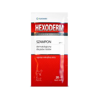 EUROWET Hexoderm - dermatologiczny szampon dla psów i kotów, saszetka 20ml