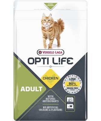 VERSELE LAGA OPTI LIFE Cat Adult 7,5kg - karma dla dorosłych kotów [441320] 7,5kg