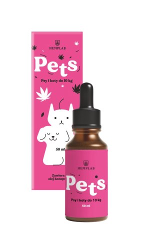 HEMPLAB PETS Olej dla psów i kotów poniżej 10kg 50ml