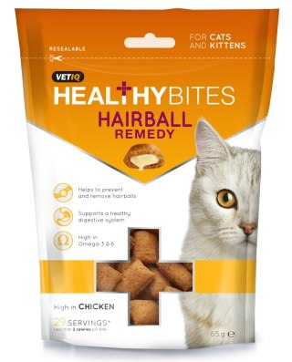 Vetiq Przysmaki dla kotów i kociąt Kule włosowe Healthy Bites Hairball Remedy For Cats & Kitten 65g