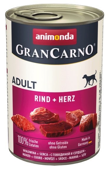 Animonda GranCarno Original Adult Rind Herz Wołowina + Serca puszka 400g