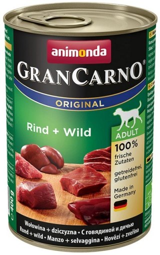 Animonda GranCarno Original Adult Rind Wild Wołowina + Dziczyzna puszka 400g