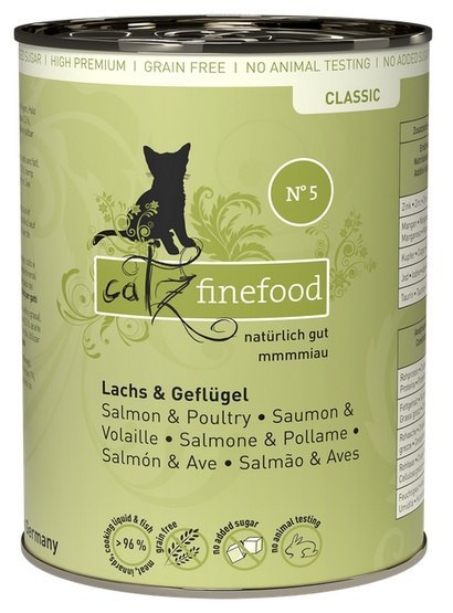 Catz Finefood Classic N.05 Łosoś i drób puszka 400g