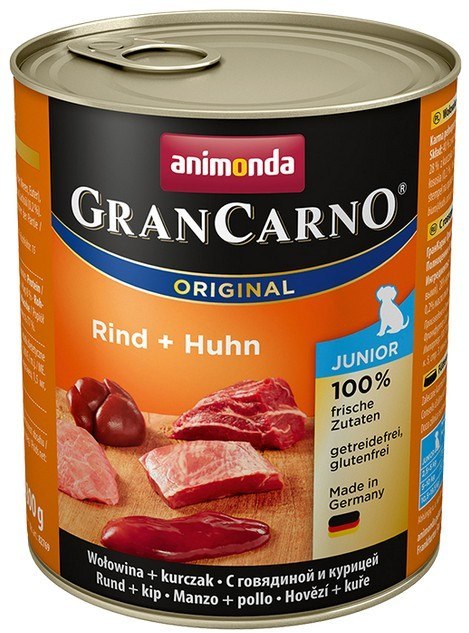 Animonda GranCarno Original Junior Rind Huhn Wołowina + Kurczak puszka 800g