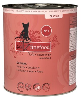 Catz Finefood Classic N.03 Drób puszka 800g