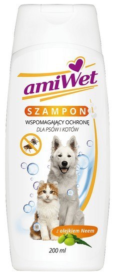 Amiwet Szampon odstraszający pchły i kleszcze dla psa i kota 200ml