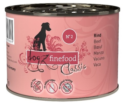 Dogz Finefood Classic N.02 Wołowina puszka 200g