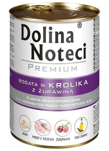 Dolina Noteci Premium Pies Królik i żurawina puszka 400g