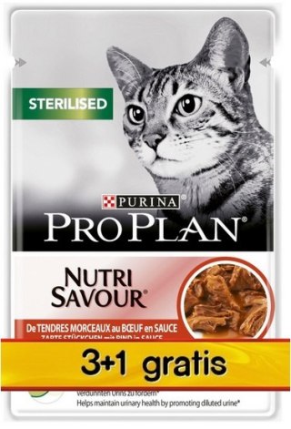 Purina Pro Plan Cat Sterilised wołowina saszetka 4x85g 3+1 gratis