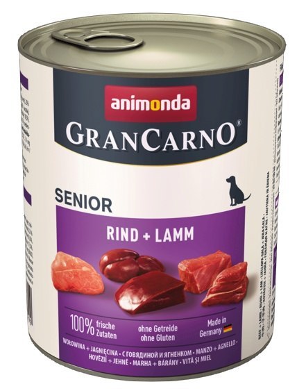 Animonda GranCarno Original Senior Rind Lamm Wołowina + Jagnięcina puszka 800g