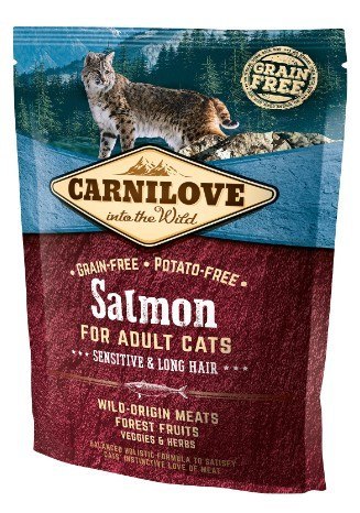 Carnilove Cat Salmon Sensitive & Long Hair - łosoś 400g