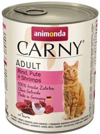 Animonda Carny Adult Wołowina, Indyk + Krewetki puszka 800g