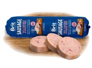 Brit Premium Sausage Chicken & White Fish 800g