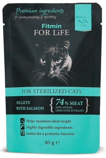 Fitmin Cat For Life Adult Sterilised Salmon saszetka 85g