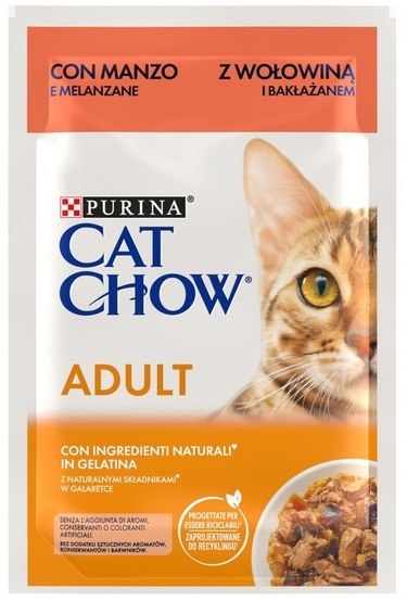 Purina Cat Chow Wołowina i bakłażan saszetka 85g