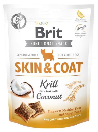 Brit Functional Snack Skin&Coat Krill 150g