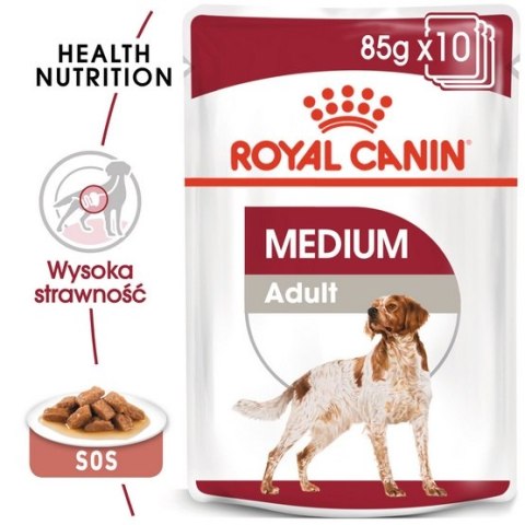 Royal Canin Medium Adult karma mokra w sosie dla psów dorosłych, ras średnich saszetika 140g