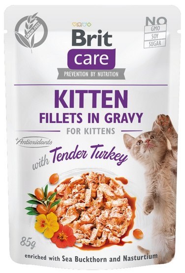 Brit Care Cat Fillets In Gravy Kitten Tender Turkey saszetka 85g