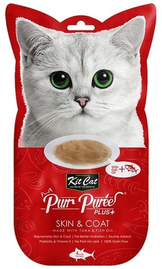 Kit Cat PurrPuree Plus+ Tuna Skin&Coat 4x15g