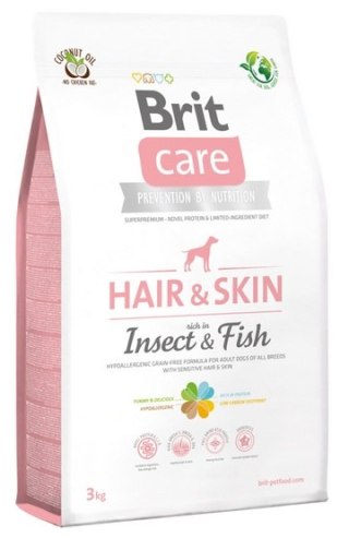 Brit Care Grain Free Adult Hair & Skin - Insects & Fish 3kg