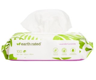 Chusteczki Earth Rated kompostowalne lawendowe 100szt