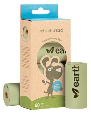 Woreczki Earth Rated ECO 4 x 15szt woreczków kompostowalnych - do zbierania odchodów