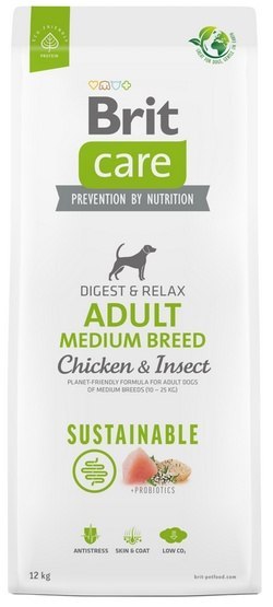 Brit Care Sustainable Adult Medium Breed Chicken & Insect 12kg