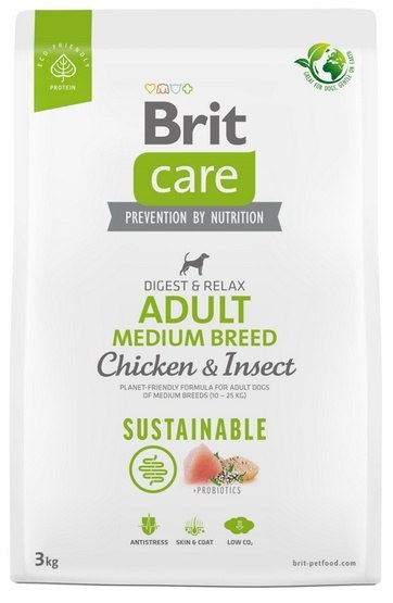 Brit Care Sustainable Adult Medium Breed Chicken & Insect 3kg