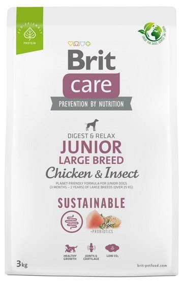 Brit Care Sustainable Junior Large Breed Chicken & Insect 3kg