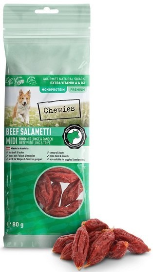 Chewies Beef Salametti Midi wołowina z płucami & żwaczami 80g