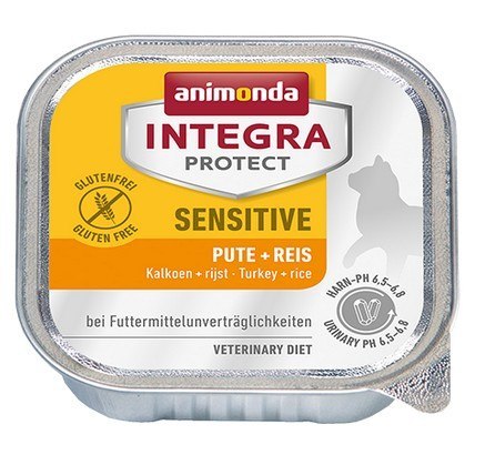 Animonda Integra Protect Sensitive dla kota - z indykiem i ryżem tacka 100g