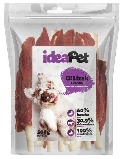 IdeaPet Lizak z kaczką 500g