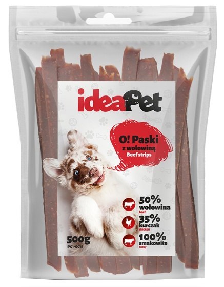 IdeaPet Paski z wołowiną 500g