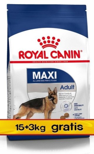 Royal Canin Maxi Adult karma sucha dla psów dorosłych, do 5 roku życia, ras dużych 18kg (15+3kg)